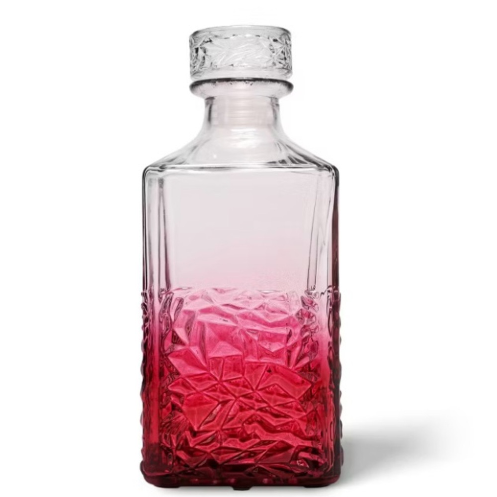 Red Ombre Glass Decanter